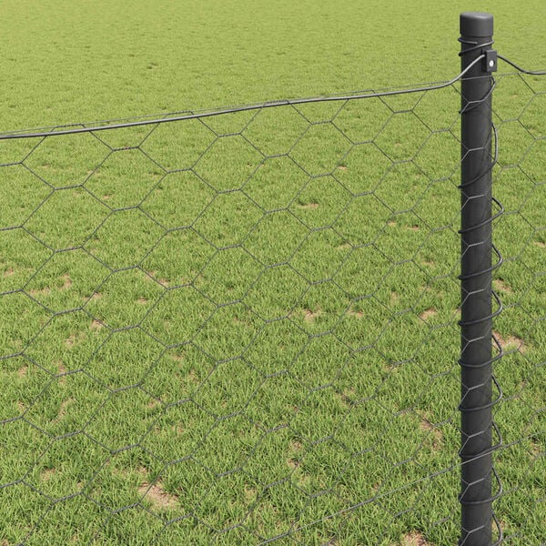 vidaXL Hexagonzaun Grau 1,6 x 100 m PVC