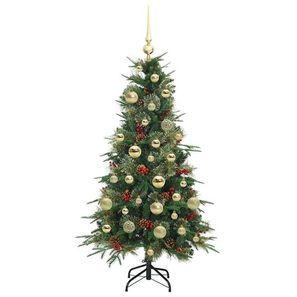 vidaXL K&uuml;nstlicher klappbarer Weihnachtsbaum Gr&uuml;n 120 cm PE und PVC