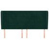 vidaXL Kopfteil mit Ohren Dunkelgr&uuml;n 203x23x118/128 cm Samt