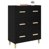 vidaXL Sideboard Schwarz Eichen-Optik 69,5 x 34 x 90 cm Holzwerkstoff