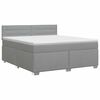 vidaXL Boxspringbett mit Matratze Hellgrau 140 x 200 cm Stoff