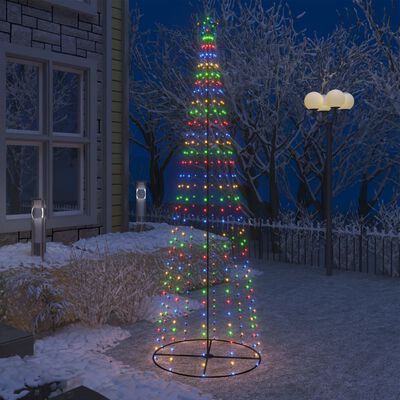 vidaXL Weihnachtsbaum in Kegelform 330 LEDs Bunt 100x300 cm