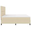 vidaXL Boxspringbett mit Matratze Creme 200 x 200 cm Stoff