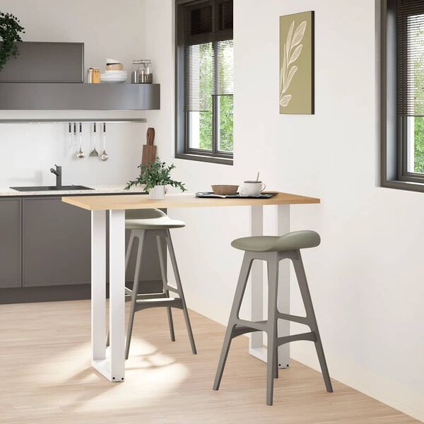 vidaXL Bartischbeine U-Form 2 Stk. Wei&szlig; 50x(100-101) cm Stahl