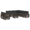 vidaXL Gartensofa-set 10 stk. Grau und Dunkelgrau Poly-Rattan