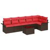 vidaXL Gartensofa-set mit Kissen 7 pcs Braun Poly-Rattan