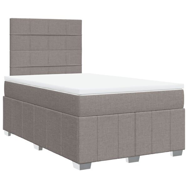 vidaXL Boxspringbett mit Matratze Taupe 120x200 cm Stoff