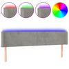 vidaXL LED Kopfteil Hellgrau 163x16x78/88 cm Samt