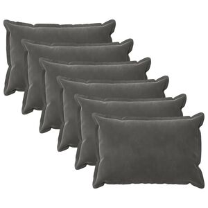 vidaXL Kissen mit Kissen HOUTEN 6 Stk. Dunkelgrau Samt