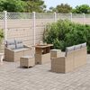 vidaXL Garten-Sofa-Set mit Kissen mit Kissen 8 pcs Beige und Hellgrau