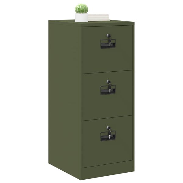 vidaXL Aktenschrank Olive Gr&uuml;n 44 x 50 x 106,5 cm Kaltgewalzter Stahl