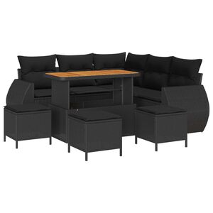 vidaXL Gartensofa-set 9 stk. Schwarz Poly-Rattan