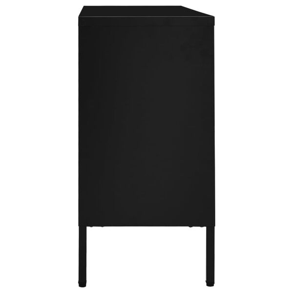 vidaXL Sideboard Schwarz 105x35x70 cm Stahl und Hartglas