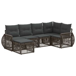 vidaXL Gartensofa-set 6 pcs Grau und Dunkelgrau Poly-Rattan