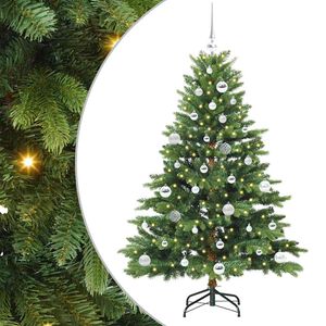 vidaXL K&uuml;nstlicher Weihnachtsbaum mit 150 LEDs Gr&uuml;n 150 cm PE und PVC