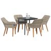 vidaXL Garten Essgruppe mit Kissen 5 pcs Hellgrau Poly-Rattan