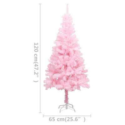vidaXL Künstlicher Weihnachtsbaum mit Beleuchtung & Ständer Rosa 120cm