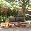 vidaXL 4-tlg. Gartensofa-Set mit Kissen Holz Akazie & Seil