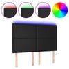 vidaXL LED Kopfteil Schwarz 144x5x118/128 cm Kunstleder