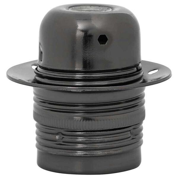 vidaXL Lampenfassungen 2 Stk. Gl&auml;nzend Schwarz E27