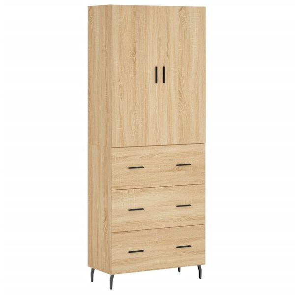 vidaXL Highboard Sonoma-Eiche 69,5x34x180 cm Holzwerkstoff