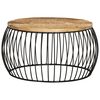 vidaXL Couchtisch &Oslash;68 cm Raues Mangoholz