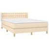 vidaXL Boxspringbett mit Matratze Creme 140x190 cm Stoff