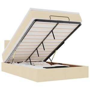vidaXL Ottomane Bett mit Matratze & LEDs Creme 120x190 cm Stoff