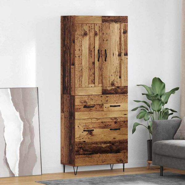 vidaXL Highboard Altholz 69,5 x 34 x 180 cm Holzwerkstoff