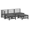 vidaXL 5-tlg. Garten-Lounge-Set Grau Massivholz Kiefer