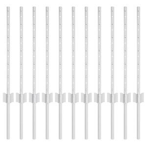 vidaXL Zaunpfosten 11 pcs Silber 60 cm Stahl