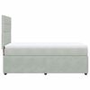 vidaXL Boxspringbett mit Matratze Hellgrau 80x200 cm Samt