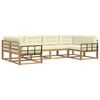 vidaXL Outdoor-Sofagarnitur mit Kissen 6 pcs Wei&szlig; und Creme