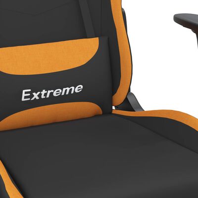 vidaXL Gaming-Stuhl mit Massagefunktion Schwarz und Orange Stoff