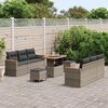 vidaXL Gartensofa-set mit Kissen 11 pcs Grau Poly-Rattan