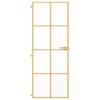 vidaXL Innentür Schlank Golden 76x201,5 cm Hartglas und Aluminium