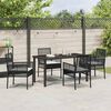 vidaXL Garten Essgruppe mit Kissen 5 pcs Schwarz Poly-Rattan