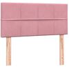 vidaXL Boxspringbett mit Matratze Rosa 80x220 cm Samt