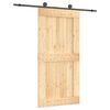 vidaXL Schiebet&uuml;r Nat&uuml;rlich und Schwarz 100 x 210 cm Massivkiefer