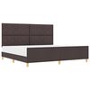 vidaXL Bettgestell mit Kopfteil Dunkelbraun 200 x 200 cm Stoff