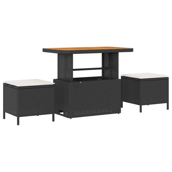 vidaXL Gartensofa-set mit Kissen 8 pcs Schwarz und Creme Poly Rattan