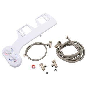 vidaXL Bidet-Aufsatz f&uuml;r Toilettensitz Hei&szlig;es Kaltes Wasser Einzeld&uuml;se