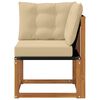 vidaXL Outdoor Ecksofa Massivholz Akazie und Textilene-Stoff Natur