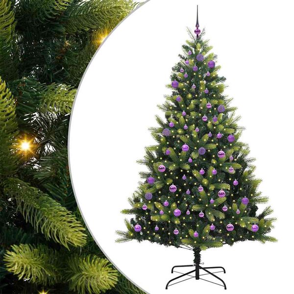 vidaXL K&uuml;nstlicher Klapp-Weihnachtsbaum mit 300 LEDs Gr&uuml;n 240 cm