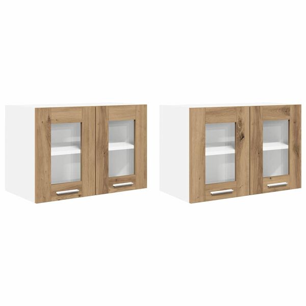 vidaXL H&auml;ngeschrank mit T&uuml;r Riga 2 pcs Artisan-Eiche 60 x 31 x 40 cm
