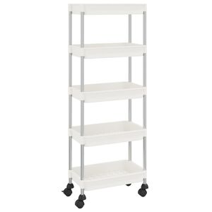 vidaXL K&uuml;chenwagen 5 Etagen Wei&szlig; 42x29x128 cm Eisen und ABS