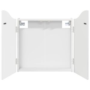 vidaXL Dartboard Schrank Hochglanz Wei&szlig; 56 x 12 x 63 cm Holzwerkstoff