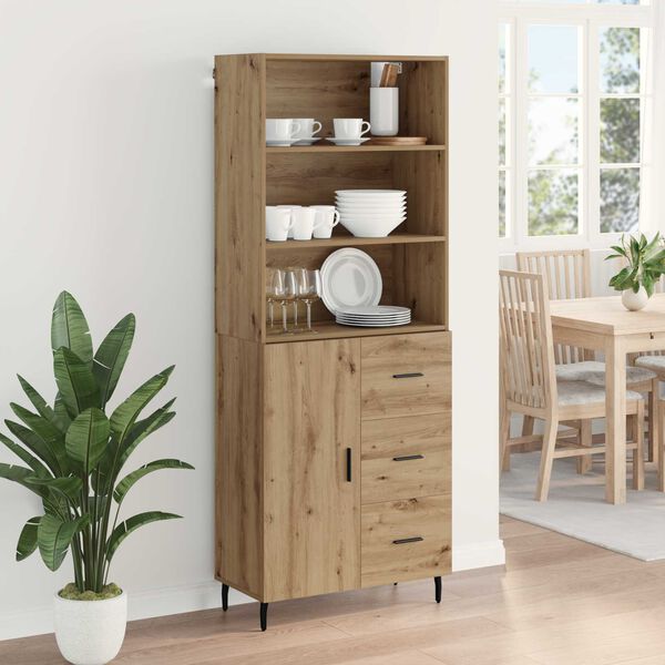 vidaXL Highboard mit Schubladen Artisan-Eiche 69,5 x 34 x 180 cm