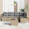 vidaXL Sofa Set 6 pcs Beige Poly-Rattan