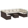 vidaXL Gartensofa-set 10 stk. Braun und Creme Poly-Rattan